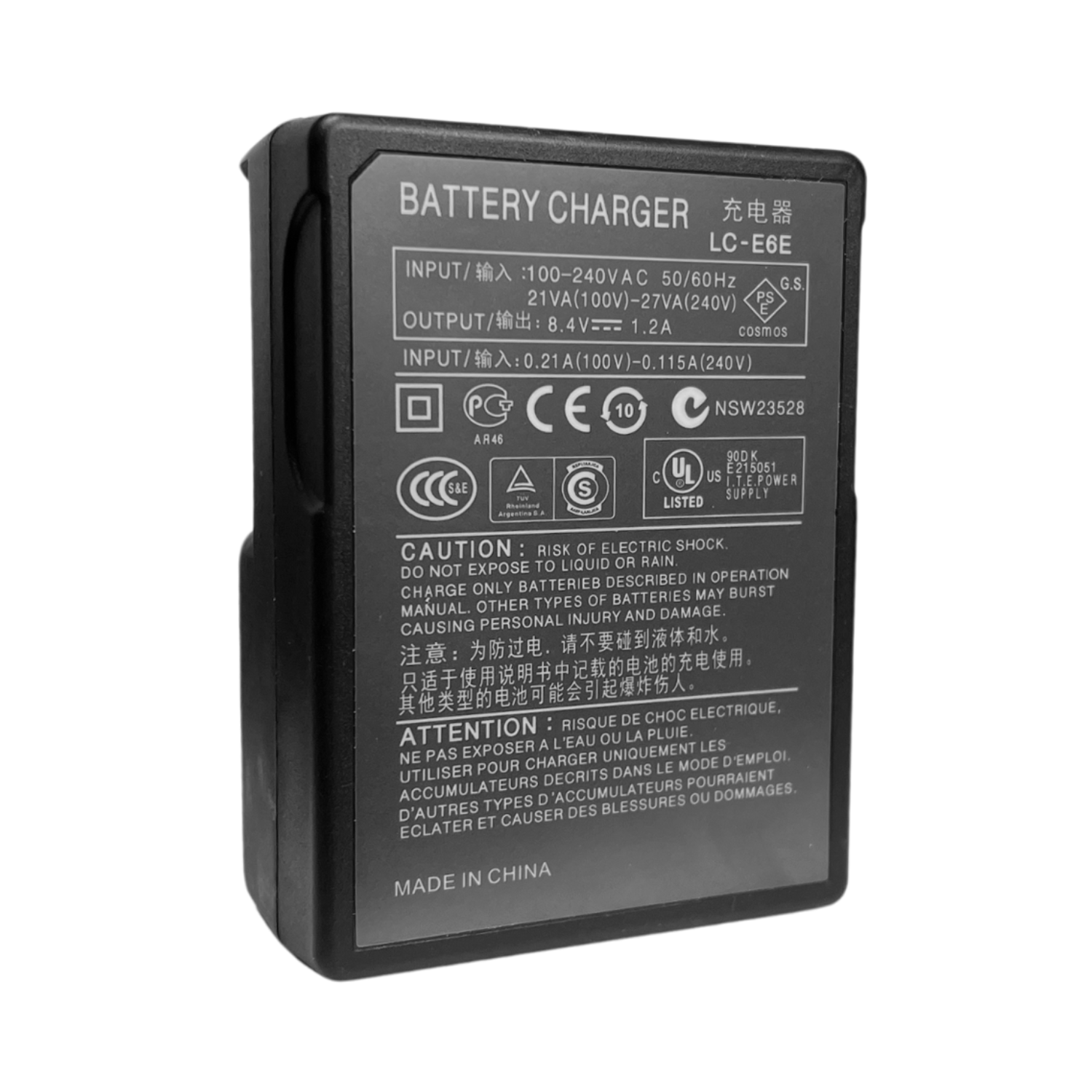 Cargador LC-E6 para baterías Canon LP-E6 y LP-EL