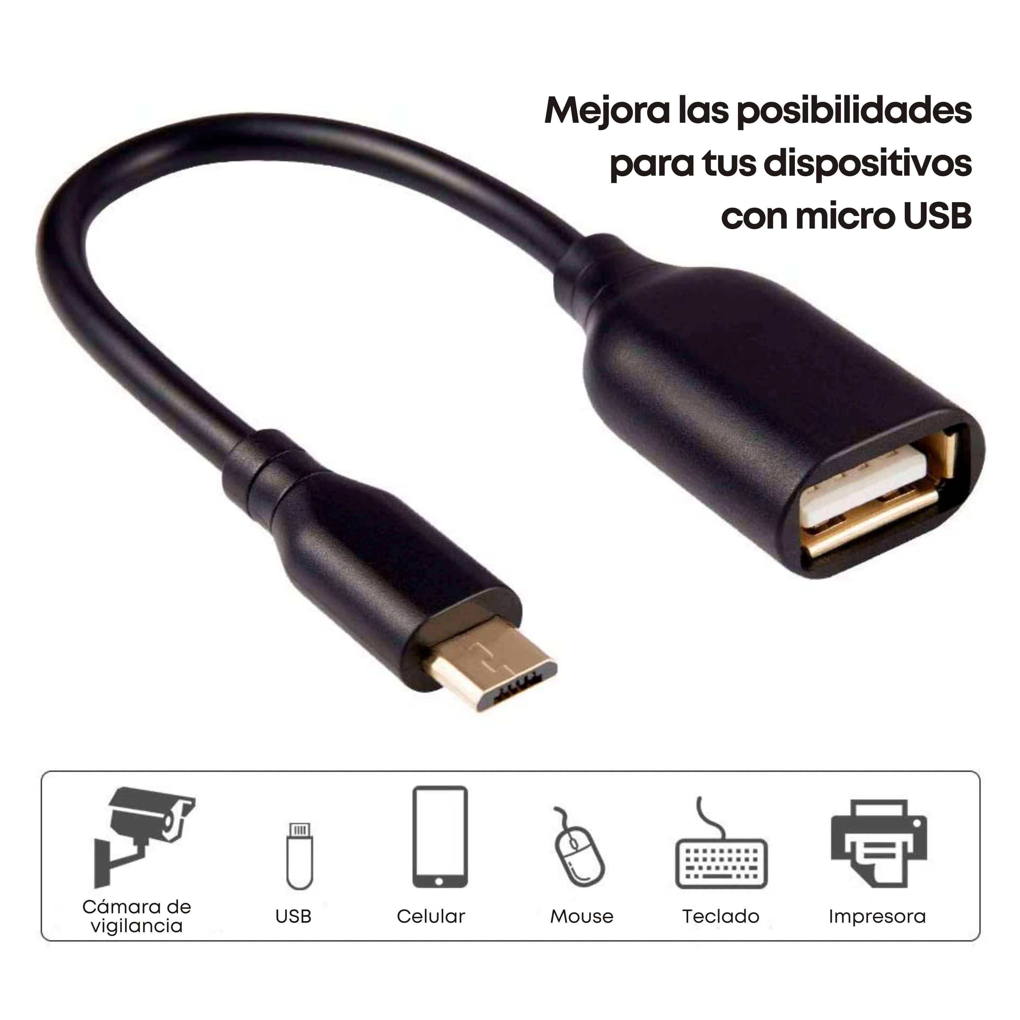 Adaptador OTG micro USB para celulares