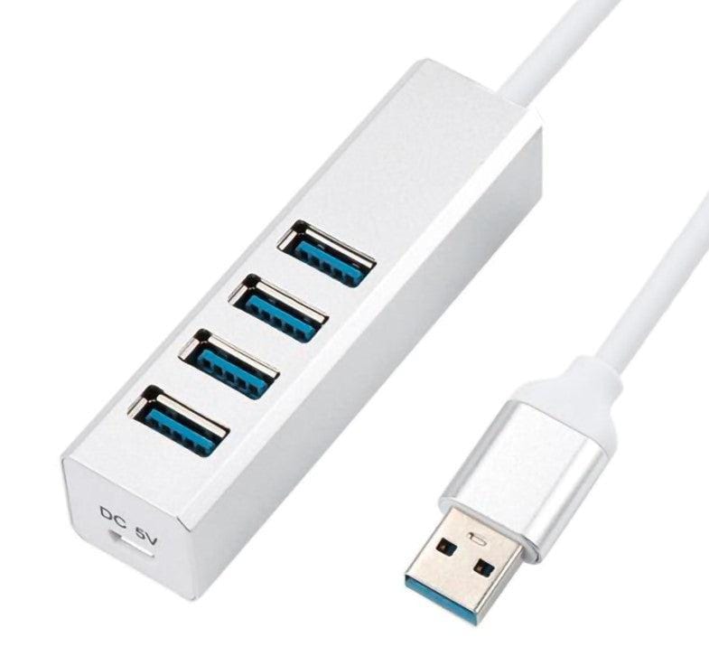 Hub 4 Puertos USB 3.0_5 GBPS Indicador LED Super Speed - 30 cm - Blanco