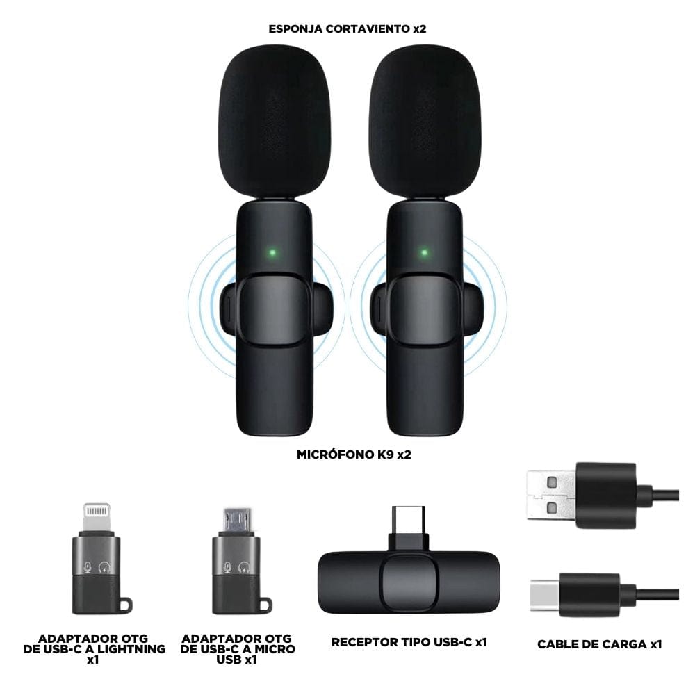 Micrófono inalámbrico doble K9